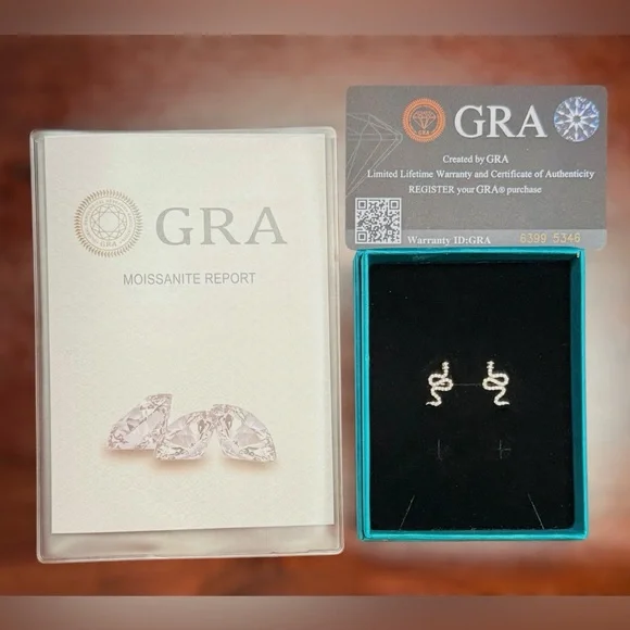 MOISSANITE SNAKE EARRINGS!🩵 - Picture 1 of 2
